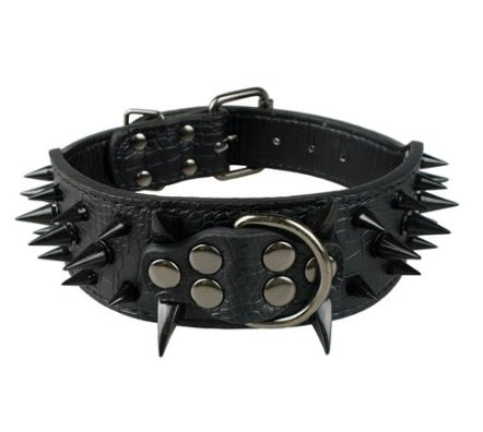 Rugged Leather Spike Dog Collar - Woofcuties