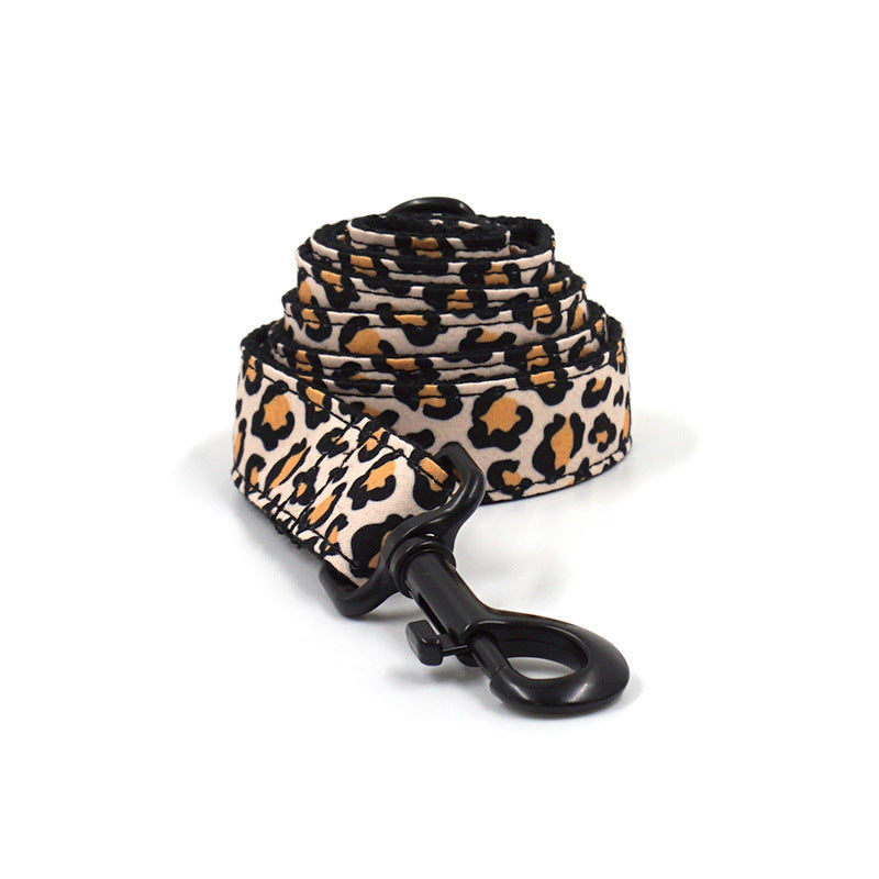 Exquisite Opulent Black Buckle Leash Set - Woofcuties
