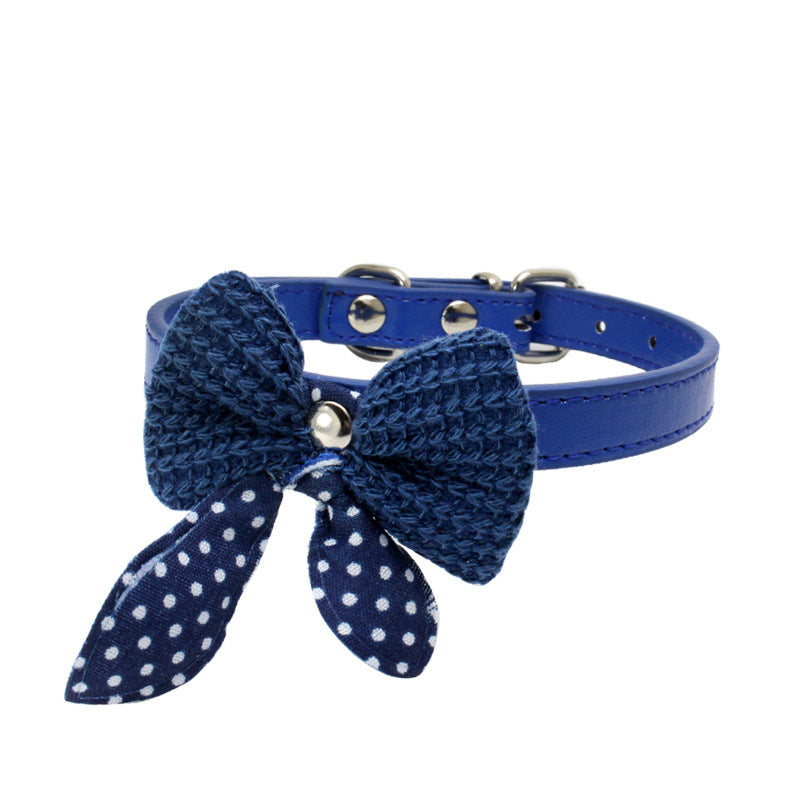 Cozy Wool Knitted Bow Pet Collar - Woofcuties