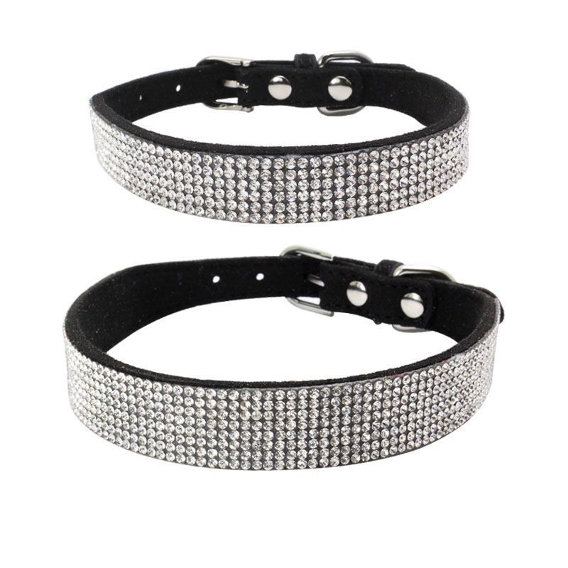 Luxe Adjustable Suede Leather Dog Collar Leash Set - Woofcuties