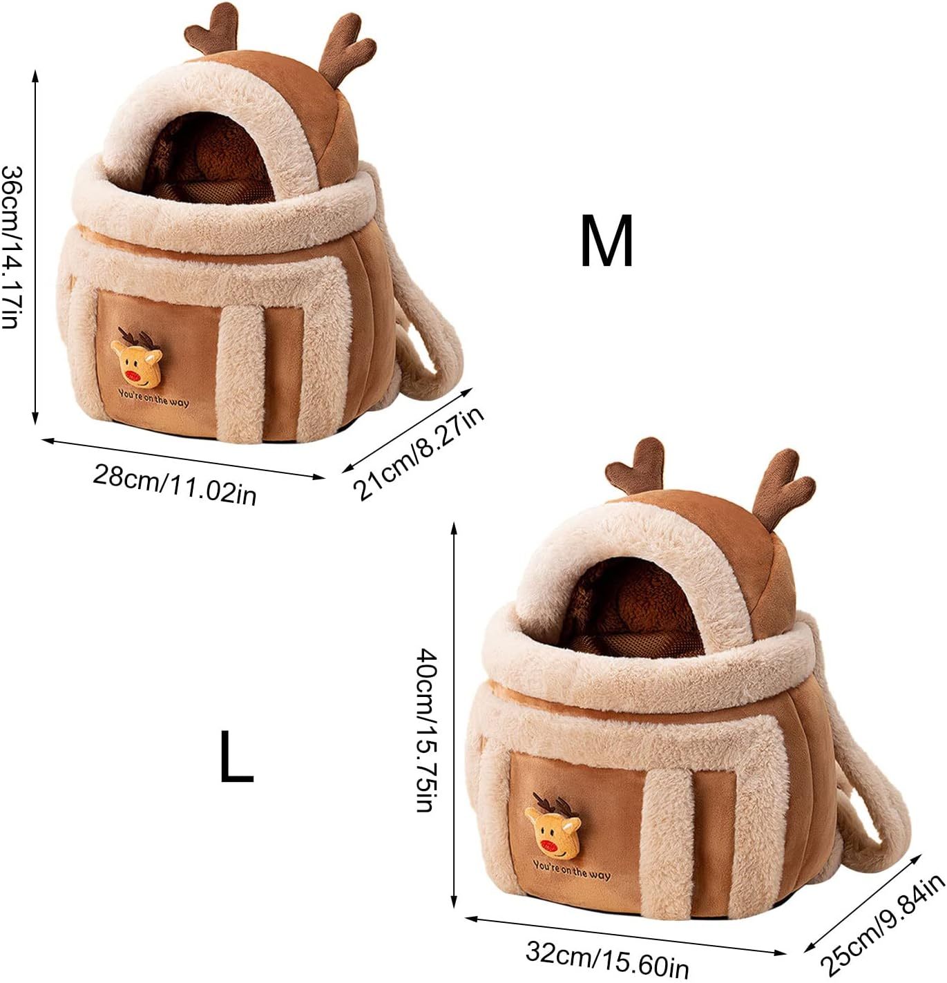 Luxuriant Plush Reindeer Pet Carrier - Woofcuties