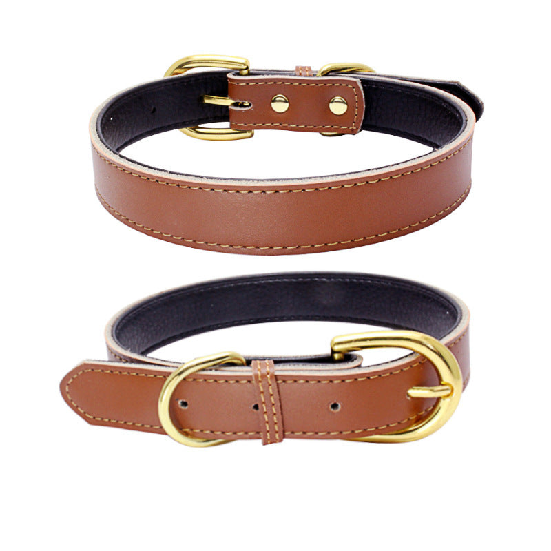 Rugged Cowhide Pet Collar - Woofcuties