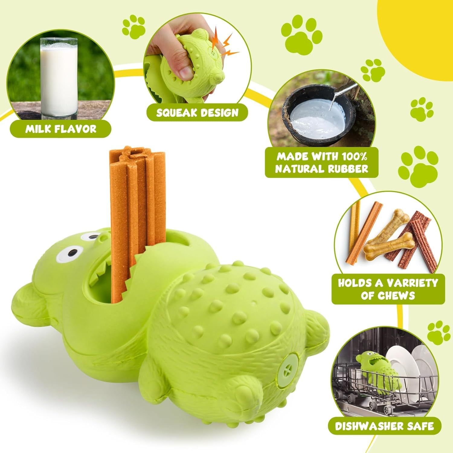 Tough Rubber Squeaky Chew Toy - Premium Interactive Toy for Aggressive Chewers - Woofcuties
