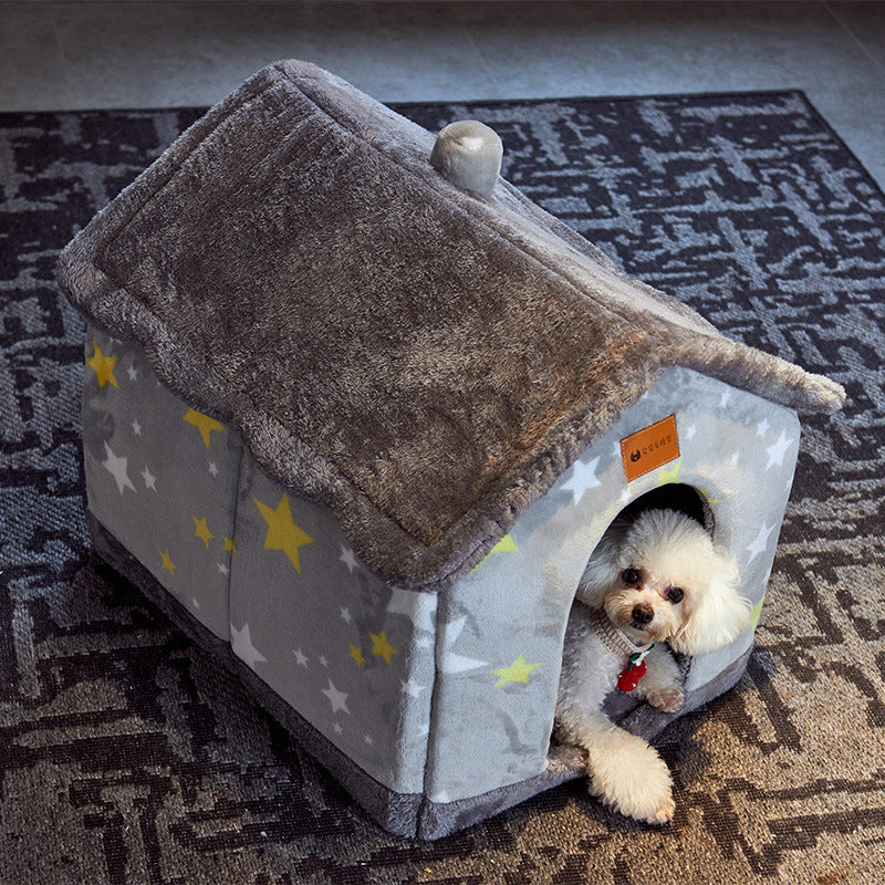 Foldable Pet House - Premium Winter Warm Bed for Dogs and Cats - Woofcuties