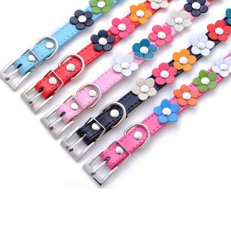 Charming Flower PU Pet Collar - Woofcuties