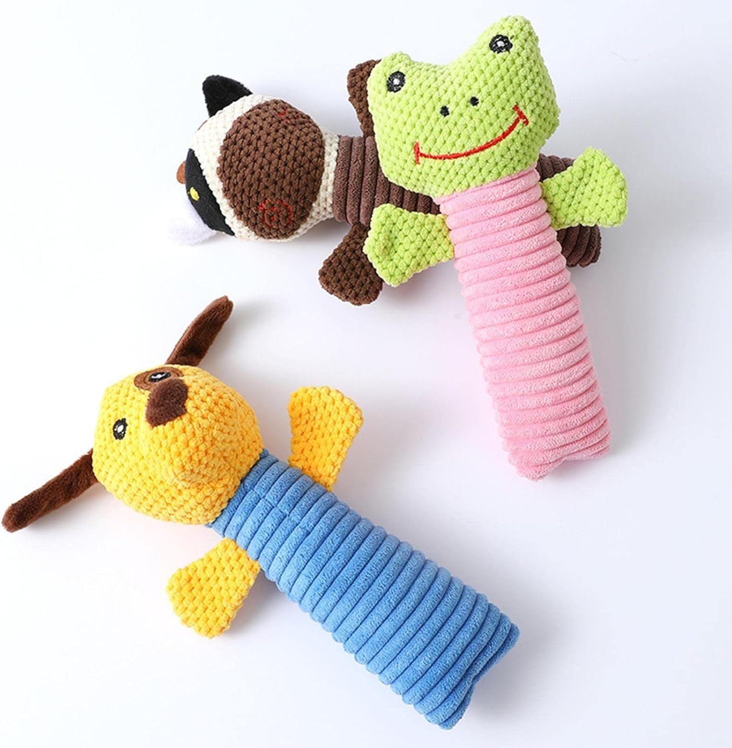 Dog Squeaky Stuffed Animals - Soft Plush Chew Toy with Cleaning Massage - Woofcuties