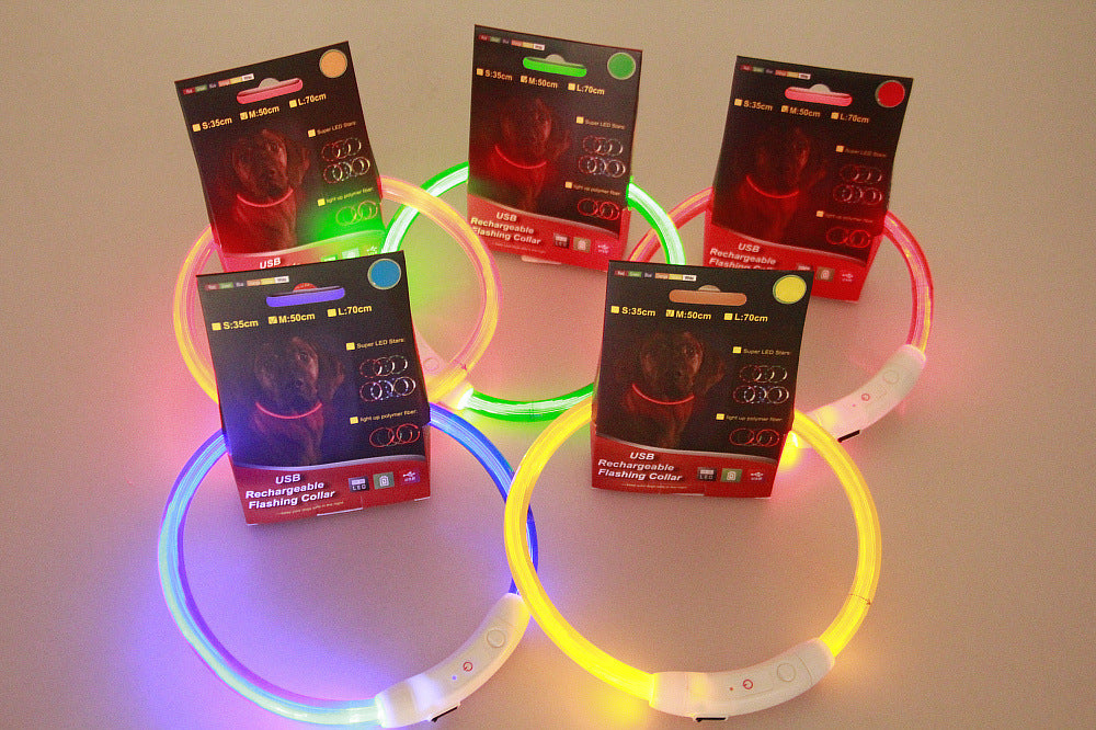 Vibrant USB Rechargeable Pet Flashing Collar - Woofcuties