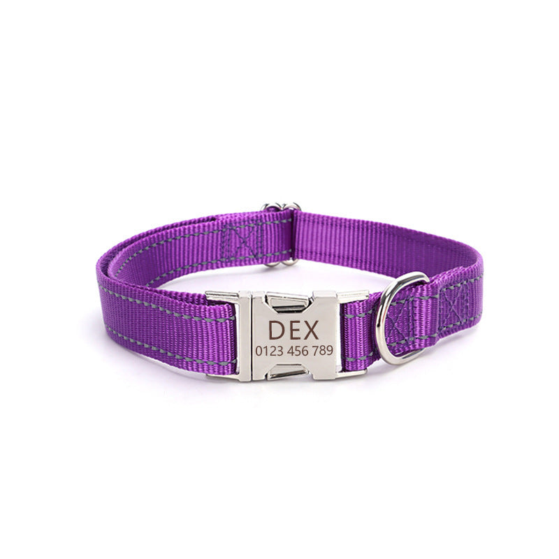 Radiant Reflective Nylon Dog Collar - Woofcuties
