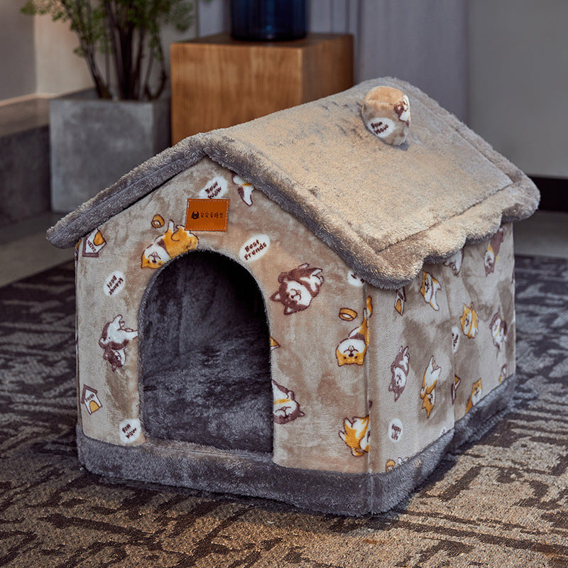 Foldable Pet House - Premium Winter Warm Bed for Dogs and Cats - Woofcuties