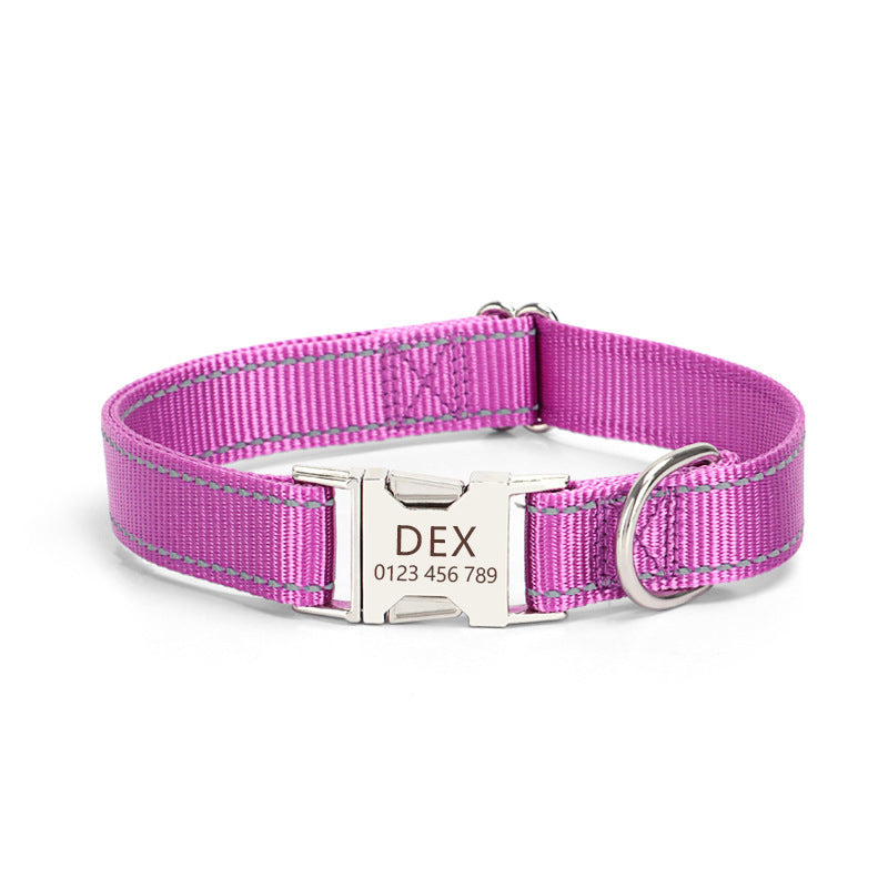 Radiant Reflective Nylon Dog Collar - Woofcuties