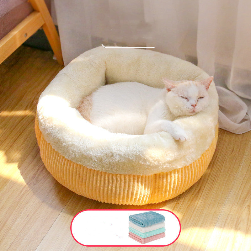 Plush Four-Seasons Enclosed Cat Nest - Exquisite Universal Pet Bed - Woofcuties