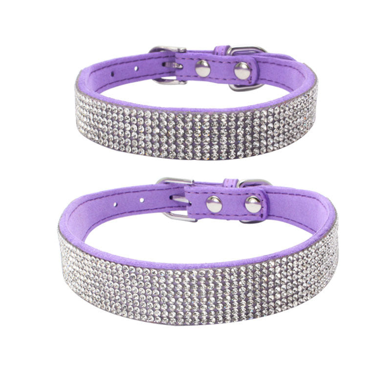 Luxe Adjustable Suede Leather Dog Collar Leash Set - Woofcuties