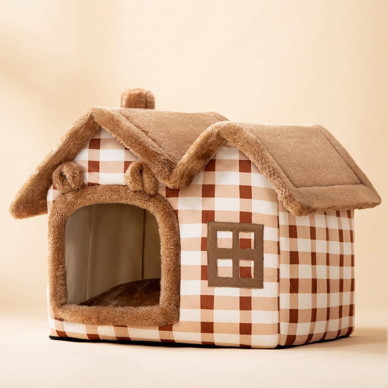 Foldable Pet House - Premium Winter Warm Bed for Dogs and Cats - Woofcuties