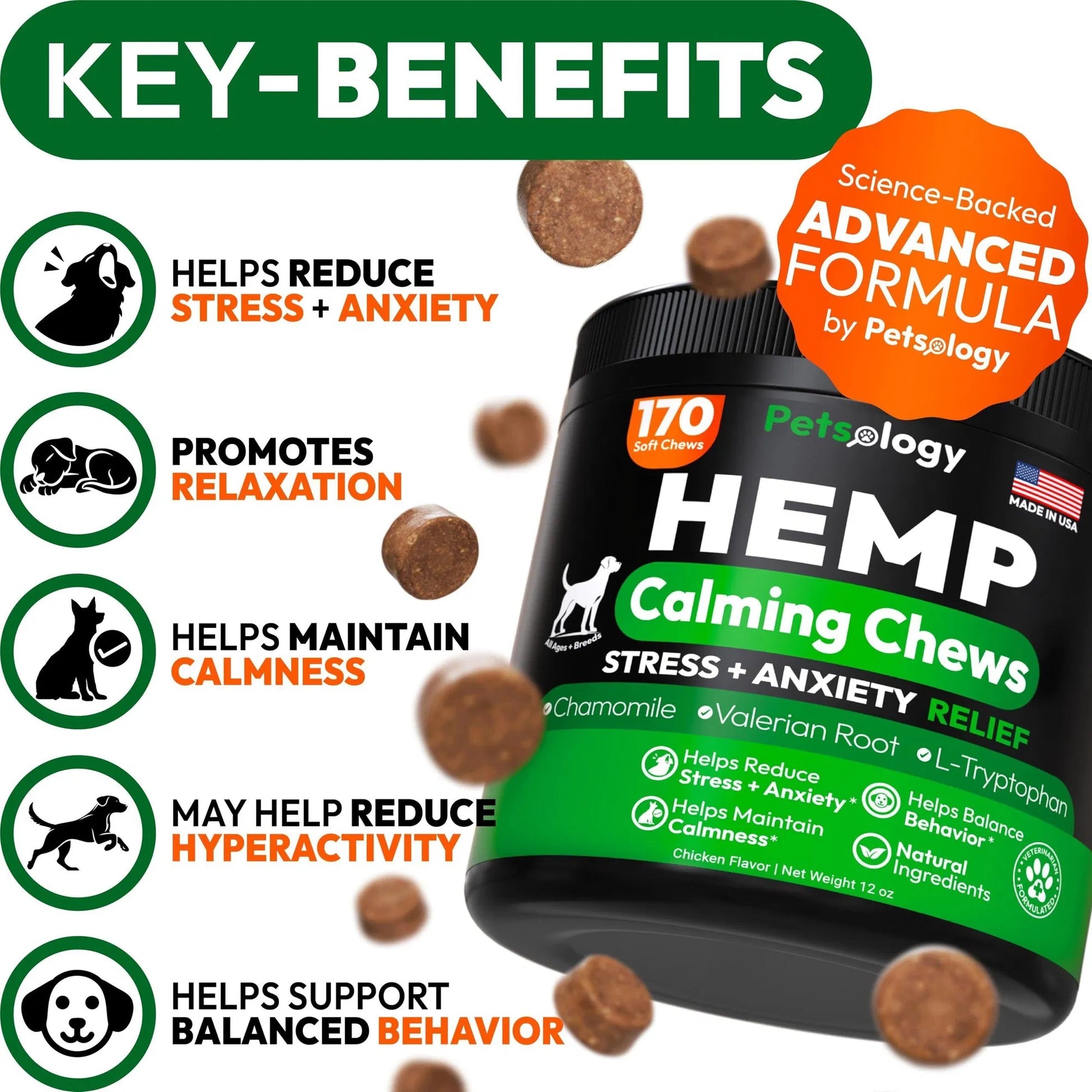 Supreme Hemp Harmony Chews - A Premium Melatonin Stress Relief for Dogs - Woofcuties