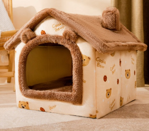 Foldable Pet House - Premium Winter Warm Bed for Dogs and Cats - Woofcuties