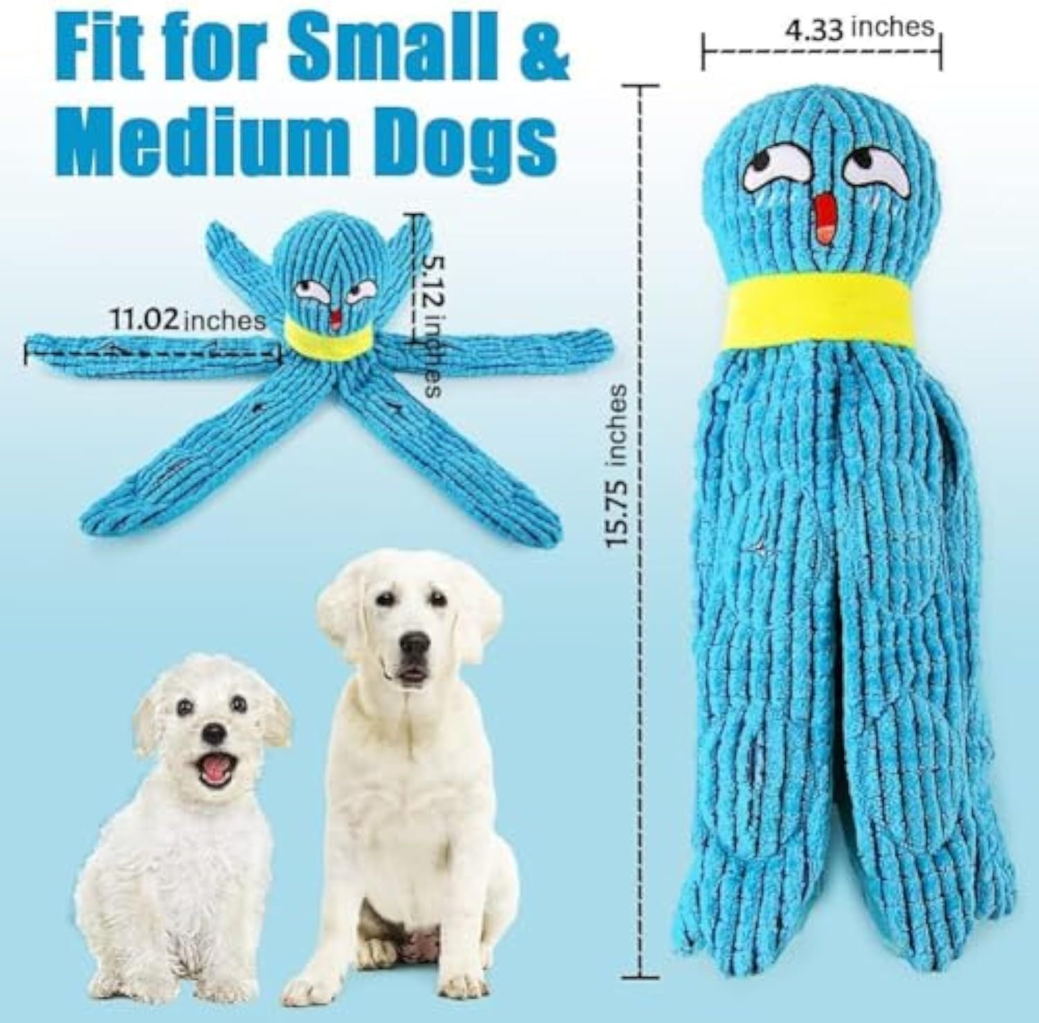 Squeaky Octopus Sniffing Toy - Plush Interactive Puzzle for Stress Relief - Woofcuties