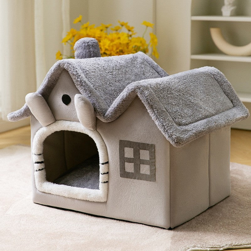 Foldable Pet House - Premium Winter Warm Bed for Dogs and Cats - Woofcuties
