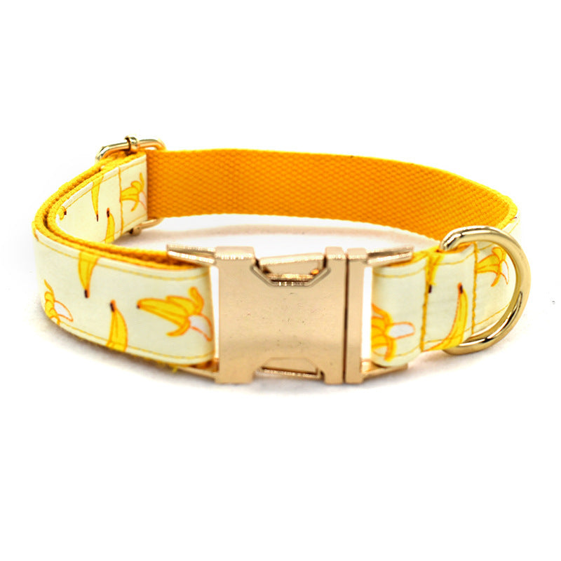 Sunny Yellow Banana Pet Collar and Leash Set - Woofcuties