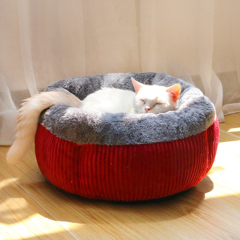 Plush Four-Seasons Enclosed Cat Nest - Exquisite Universal Pet Bed - Woofcuties