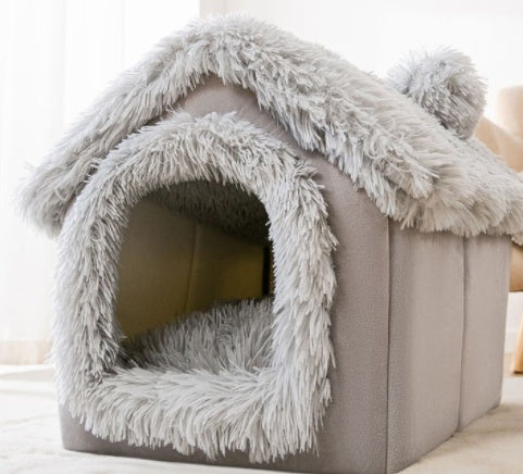 Foldable Pet House - Premium Winter Warm Bed for Dogs and Cats - Woofcuties