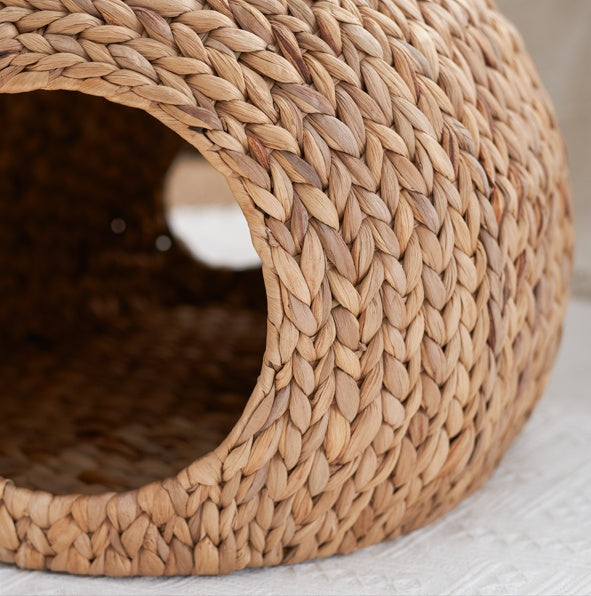 WoofCuties Weaving Rattan Circular Cat Bed - Woofcuties