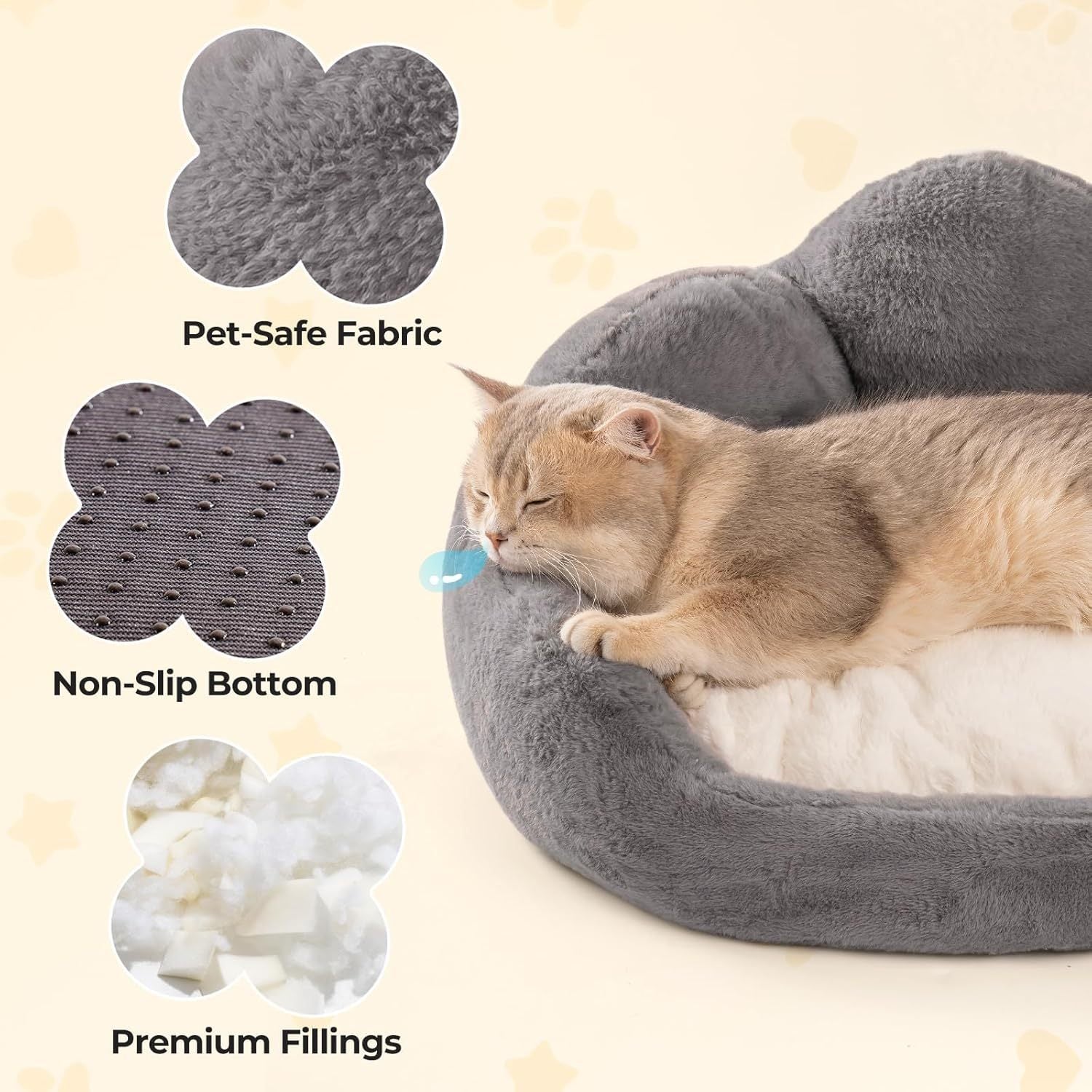 Mewoofun Flower Cat Bed - Premium Washable Sofa Nest for Cats and Small Dogs - Woofcuties