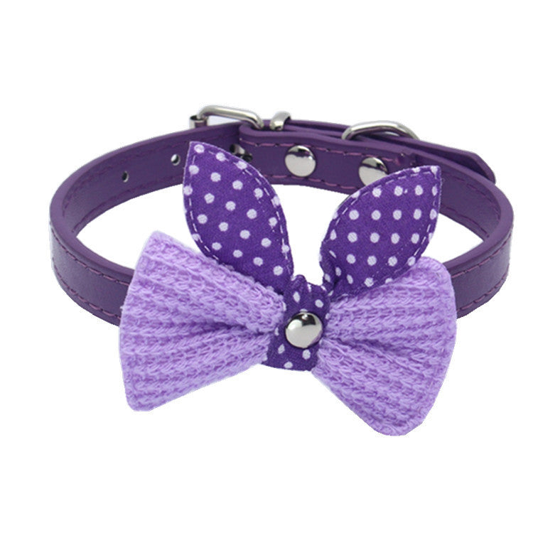 Cozy Wool Knitted Bow Pet Collar - Woofcuties