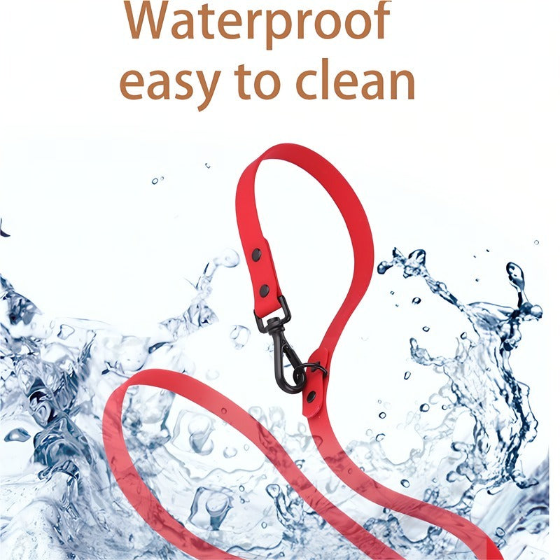 Pristine Silicone Pet Ensemble - Luxuriant Waterproof Collar and Leash Set - Woofcuties