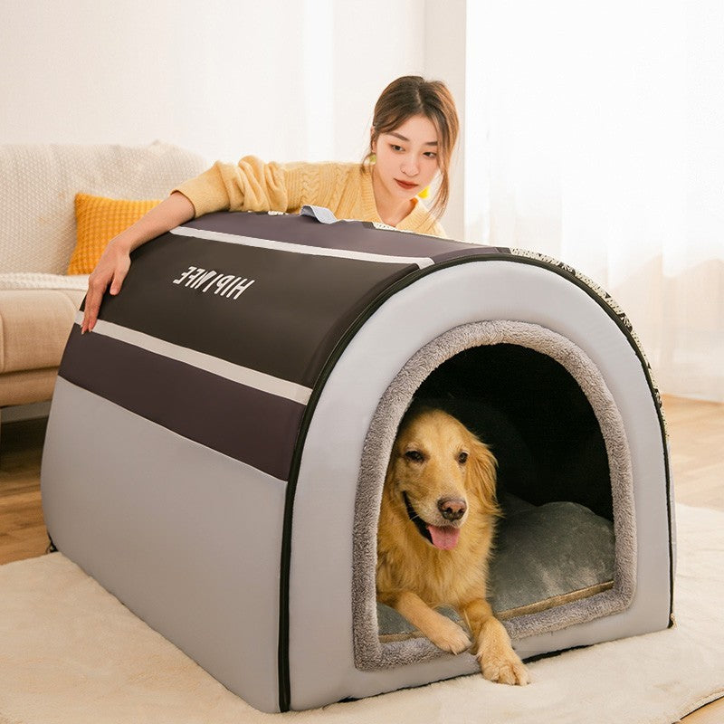 Warm Dog Haven - Regal Autumn and Winter Kennel for Medium to Large Breeds - Woofcuties