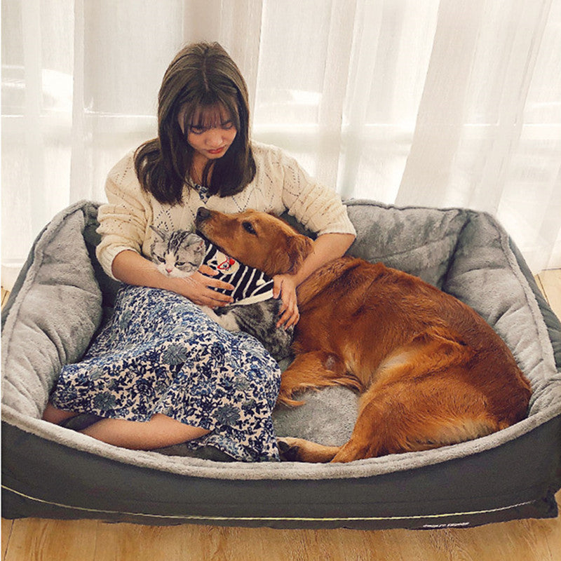 Plush Winter Dog Kennel - Grandiose Warm Retreat for Large Breeds - Woofcuties