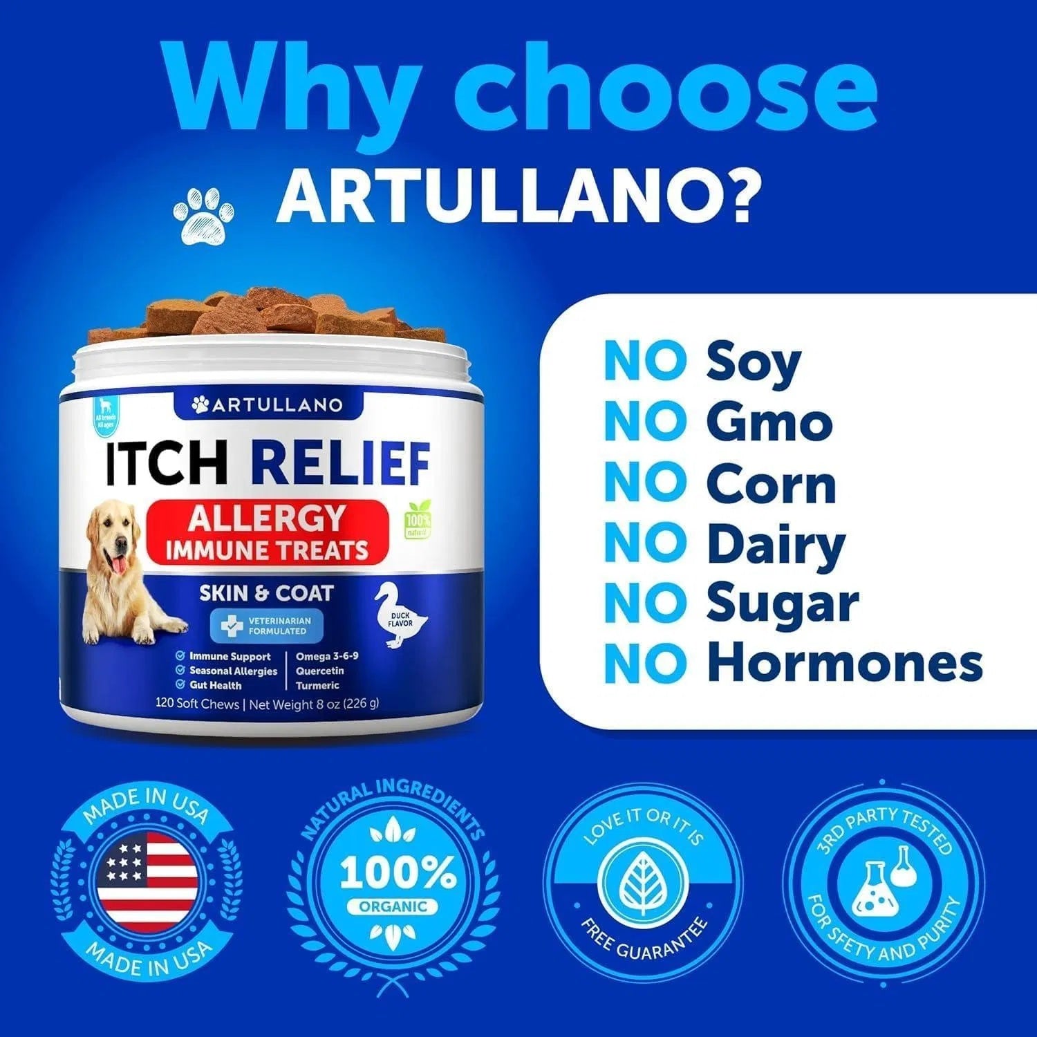 Specialty Allergy Relief Chews - Premium Itching Skin Support for Dogs - Woofcuties