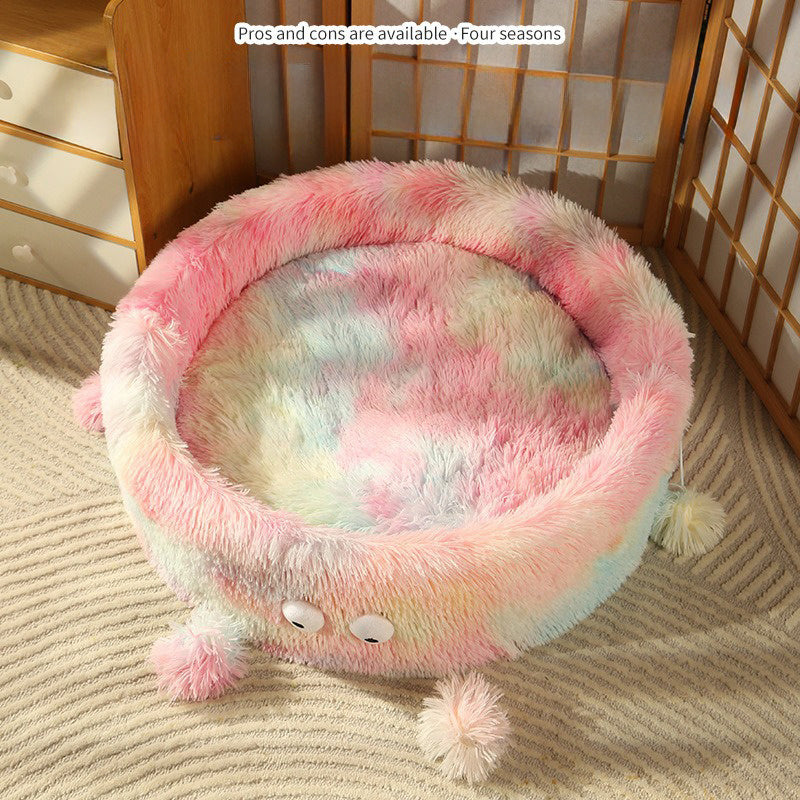Cute Eye Monster Pet Bed - Premium Winter Warm Nest for Cats and Dogs - Woofcuties