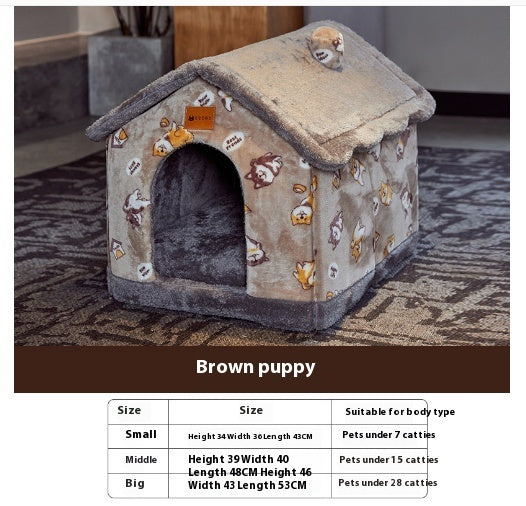 Foldable Pet House - Premium Winter Warm Bed for Dogs and Cats - Woofcuties