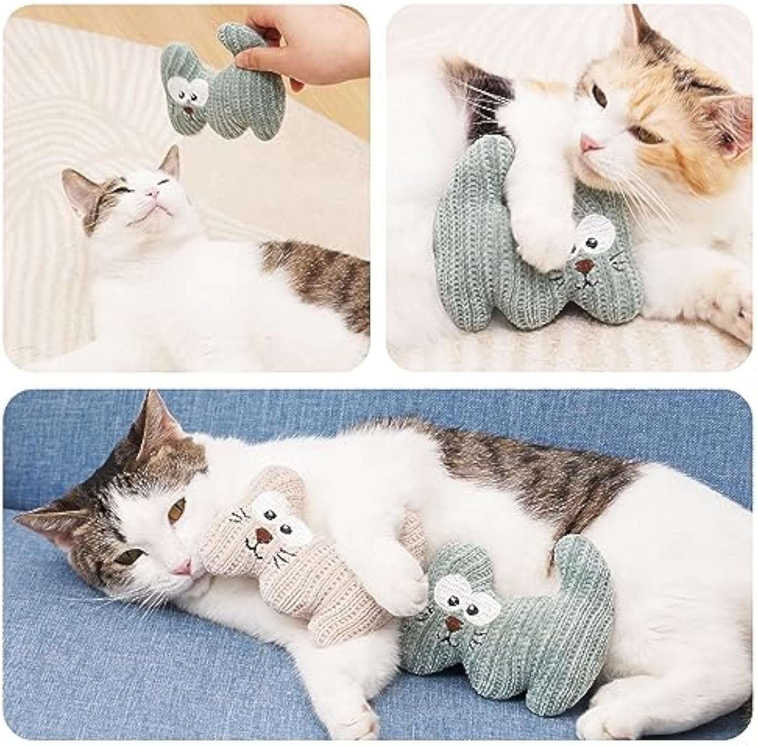 Catnip Plush Rope Chew Toy - Bite-Resistant Teething Toy with Bell - Woofcuties