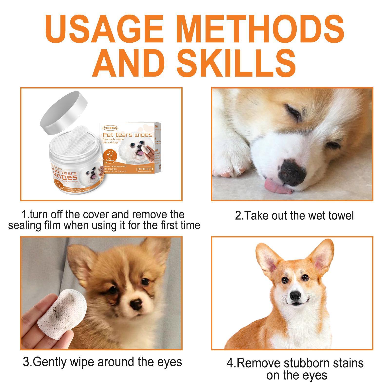 Plush Pet Cleaning Wipes - Premium Eye Care Pads for Dogs and Cats - Woofcuties