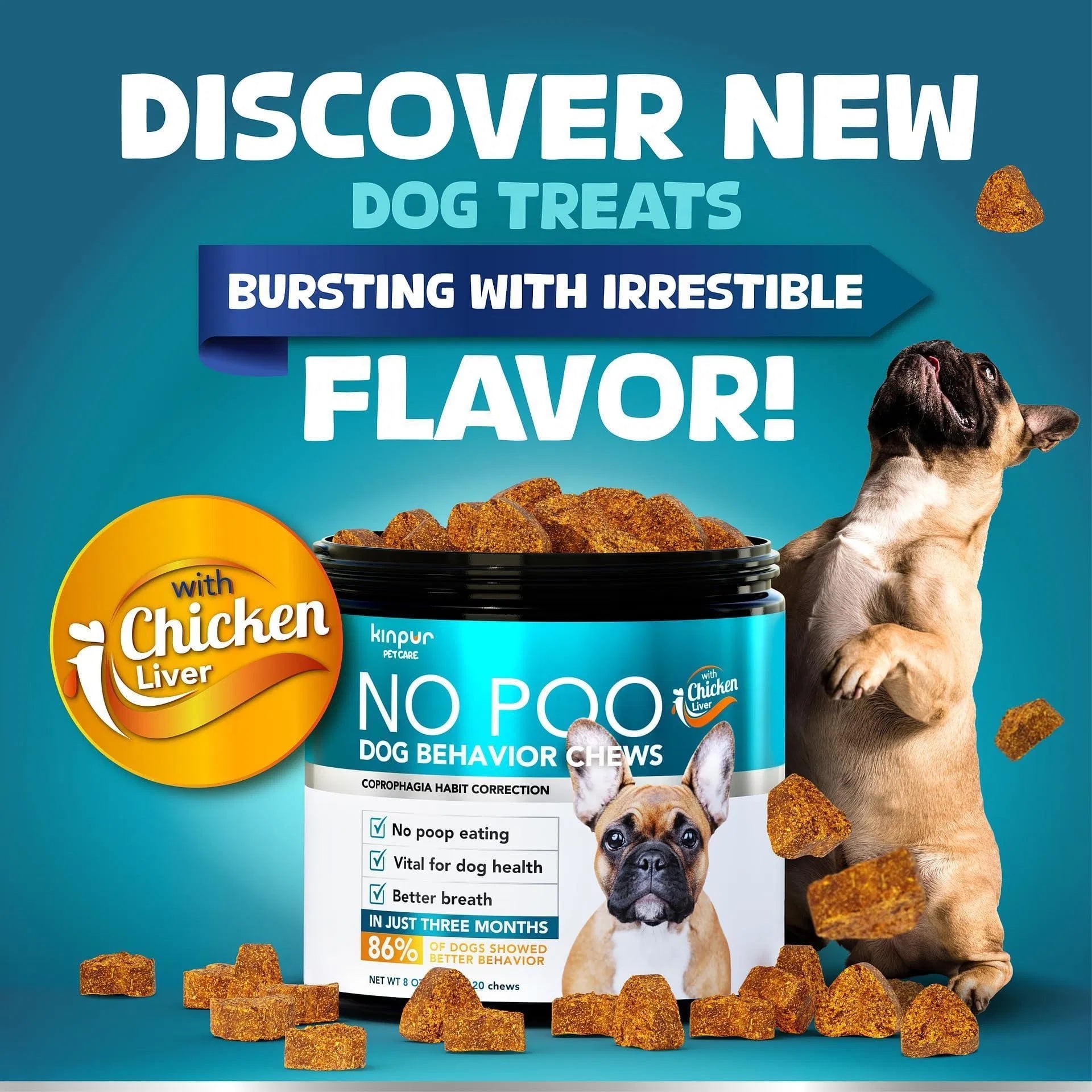 No-Poo Chew Treats - Premium Coprophagia Deterrent with Probiotics for Dogs - Woofcuties