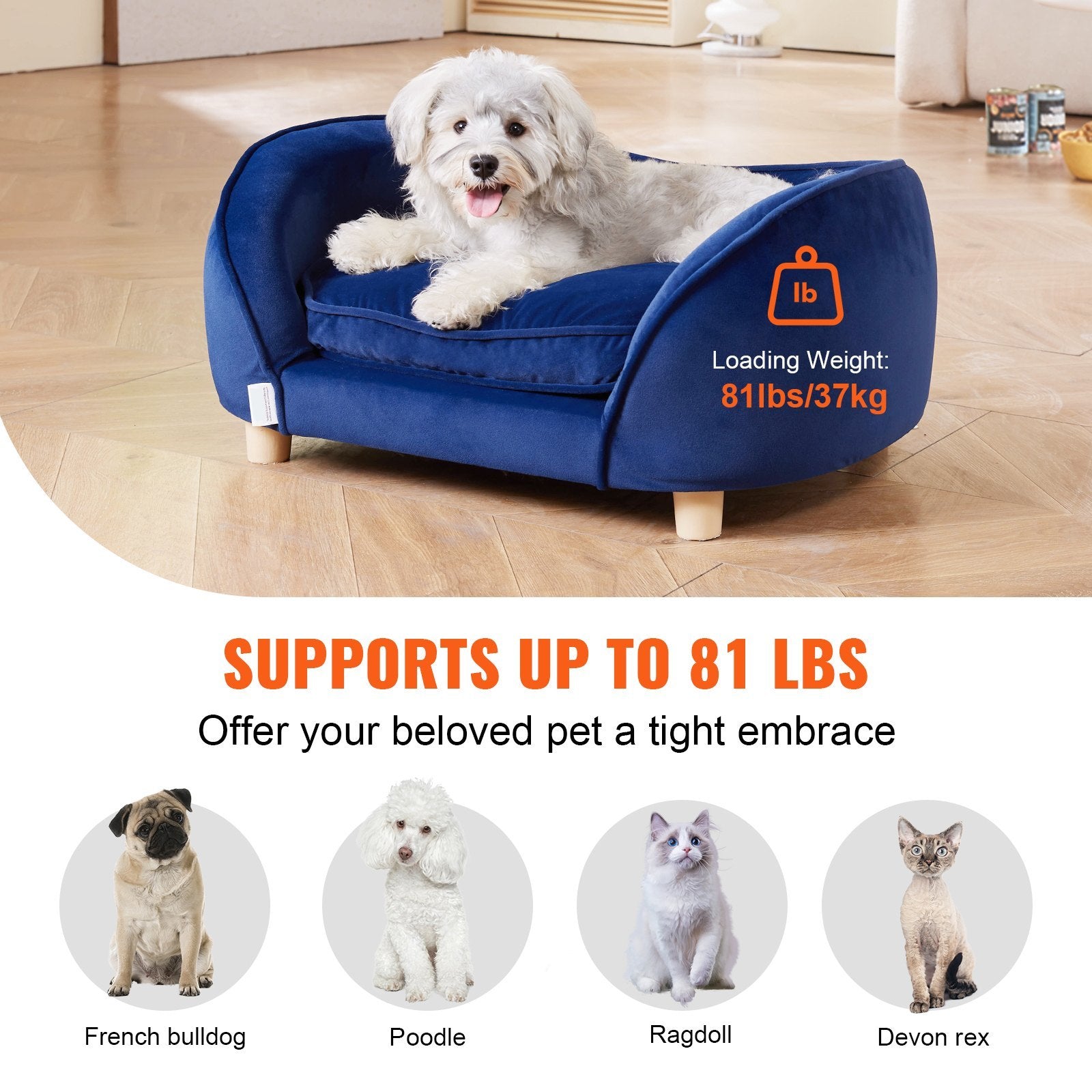 Majestic Pet Lounge - Sumptuous Velvet Sofa Haven for Medium Pets - Woofcuties