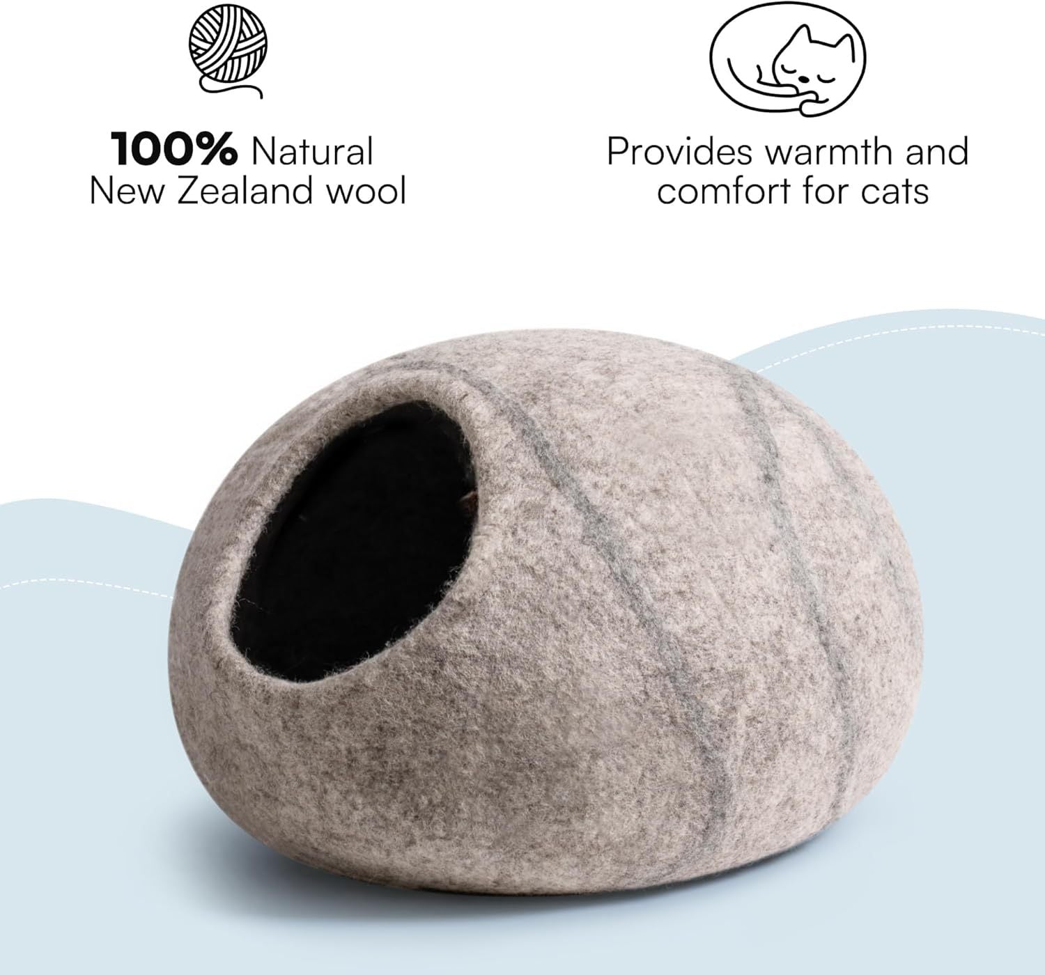 Luxurious Handmade Wool Cat Cave - Opulent Natural Haven for Indoor Cats - Woofcuties