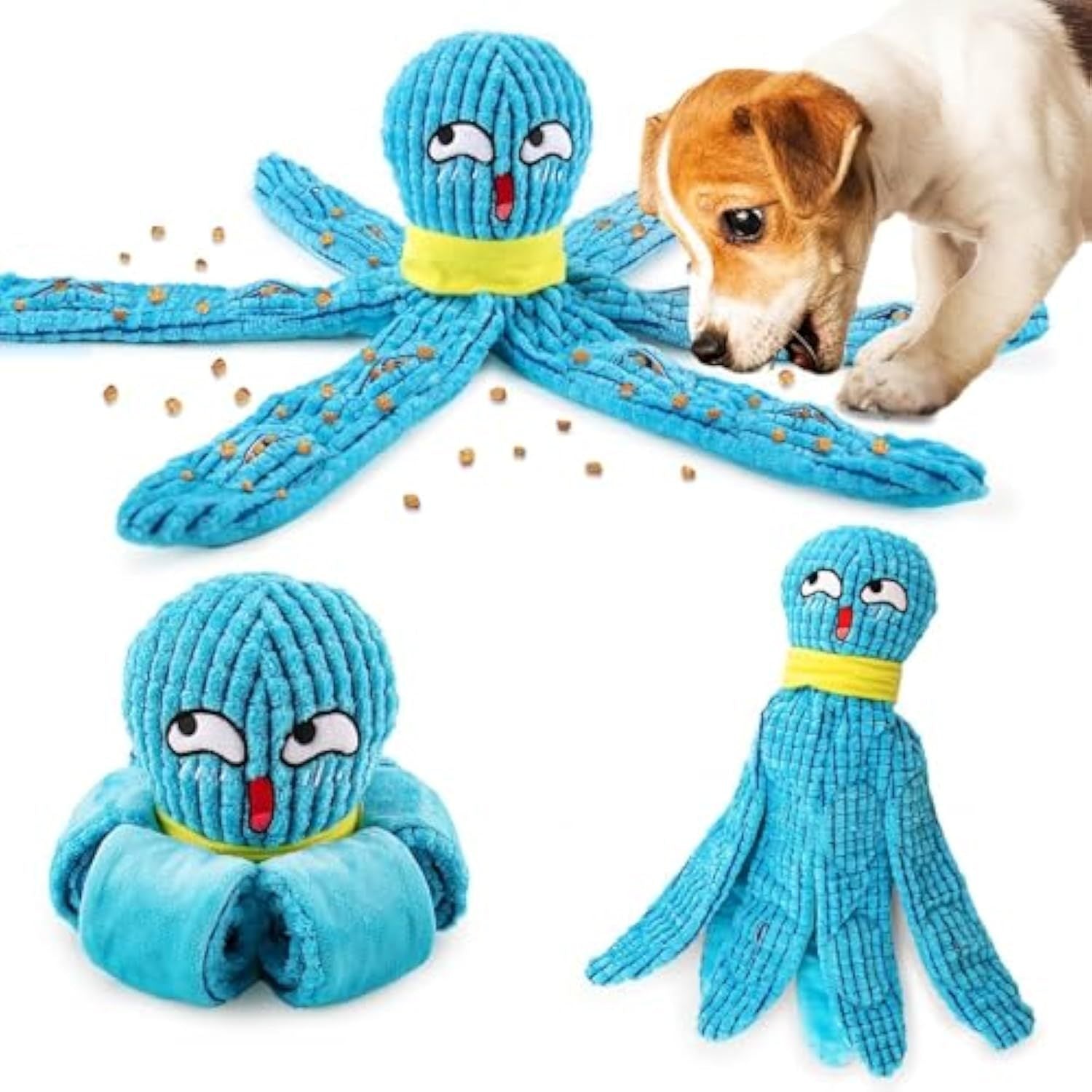 Squeaky Octopus Sniffing Toy - Plush Interactive Puzzle for Stress Relief - Woofcuties