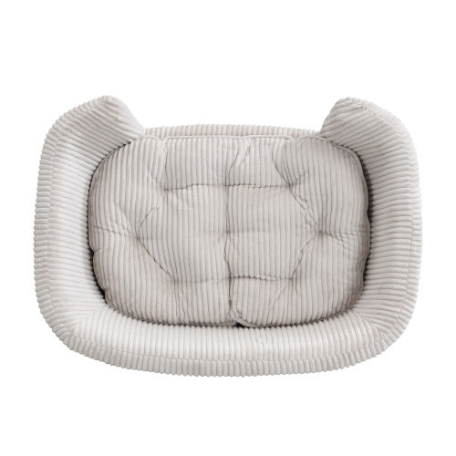 Elevated Pet Perch - Opulent Corduroy Couch for Small Dogs - Woofcuties