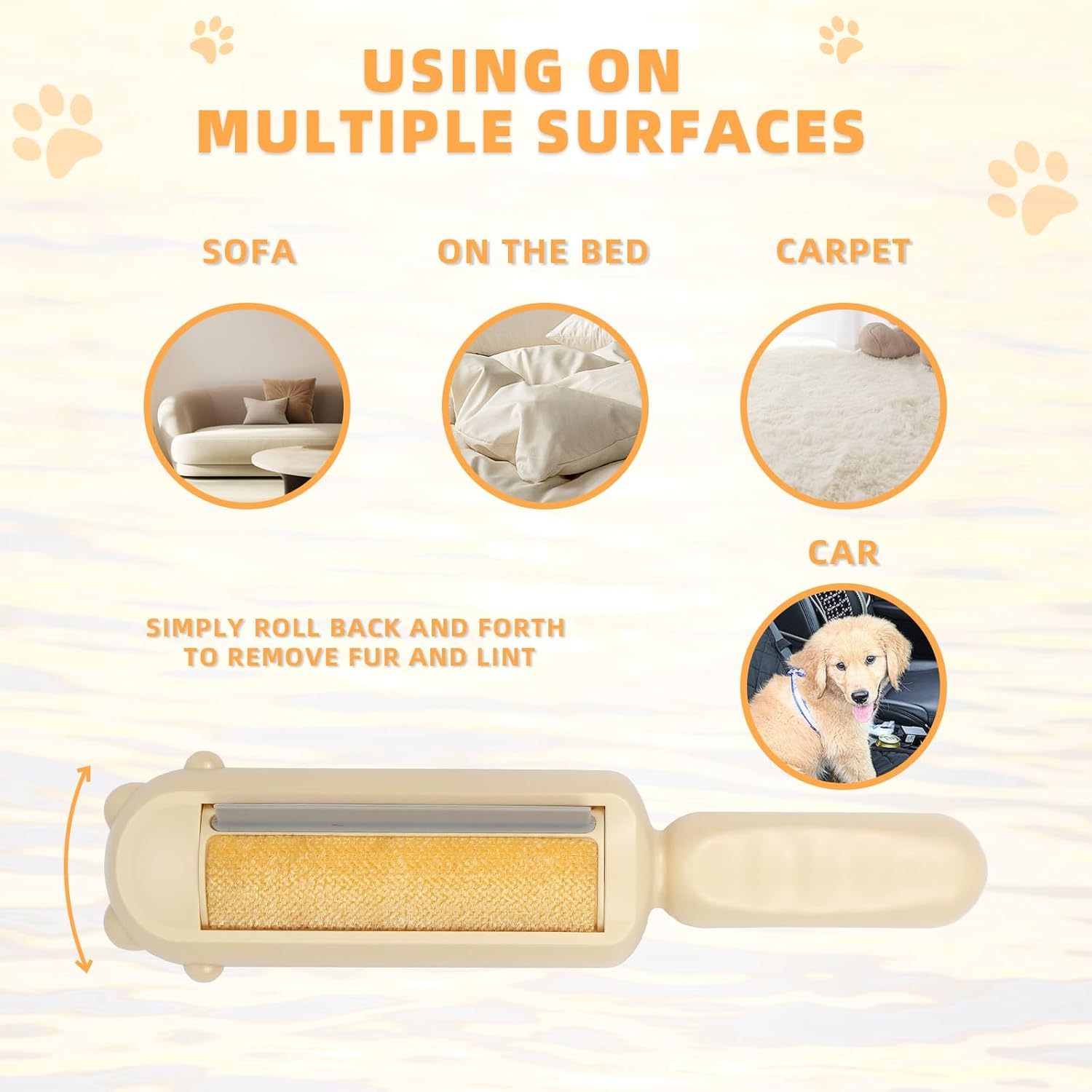 Pet Hair Remover with Self-Cleaning Base - Premium Fur Removal Tool - Woofcuties