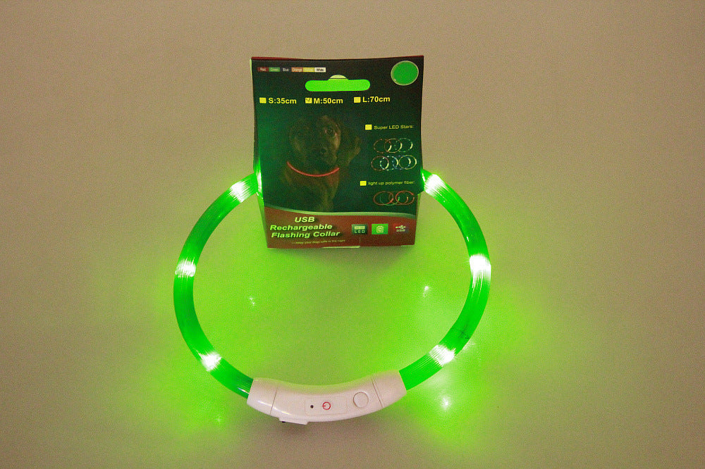 Vibrant USB Rechargeable Pet Flashing Collar - Woofcuties