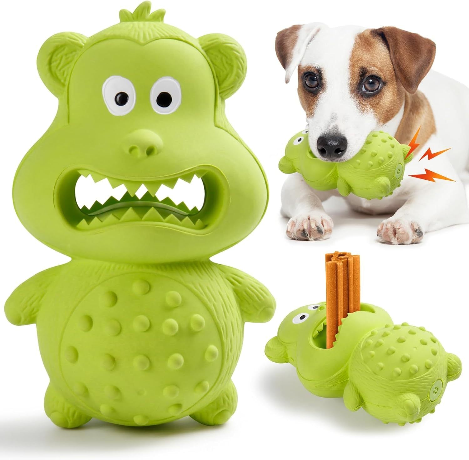 Tough Rubber Squeaky Chew Toy - Premium Interactive Toy for Aggressive Chewers - Woofcuties
