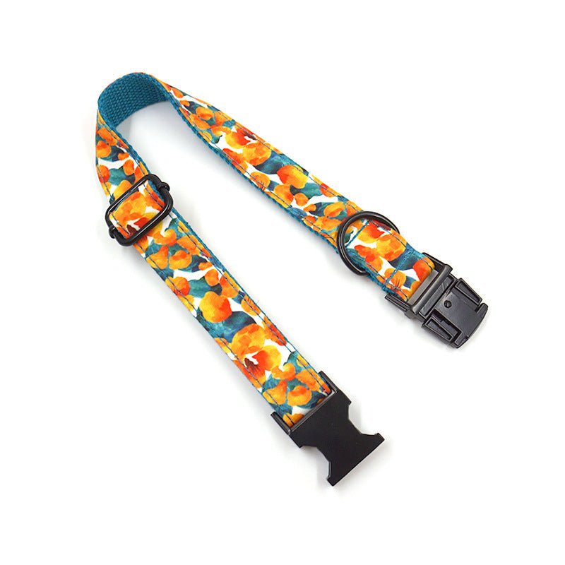 Tropical Hawaiian Dog Collar Leash Bow Set - Woofcuties