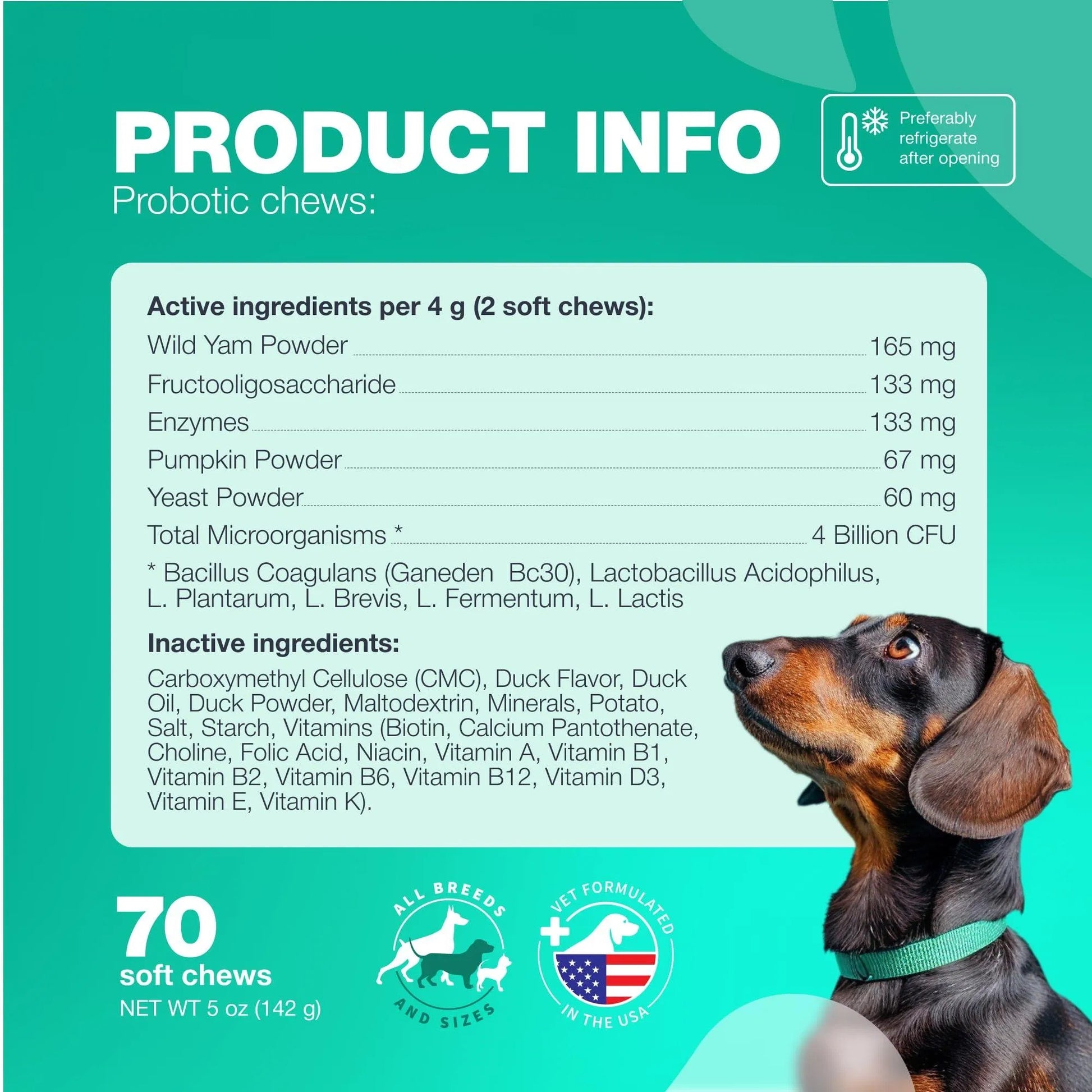 Probiotic Wellness Chews - Premium Gut Health and Coprophagia Deterrent for Dogs - Woofcuties