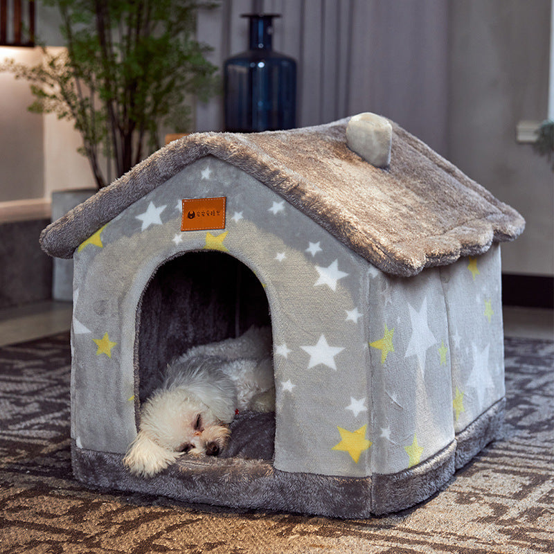 Foldable Pet House - Premium Winter Warm Bed for Dogs and Cats - Woofcuties