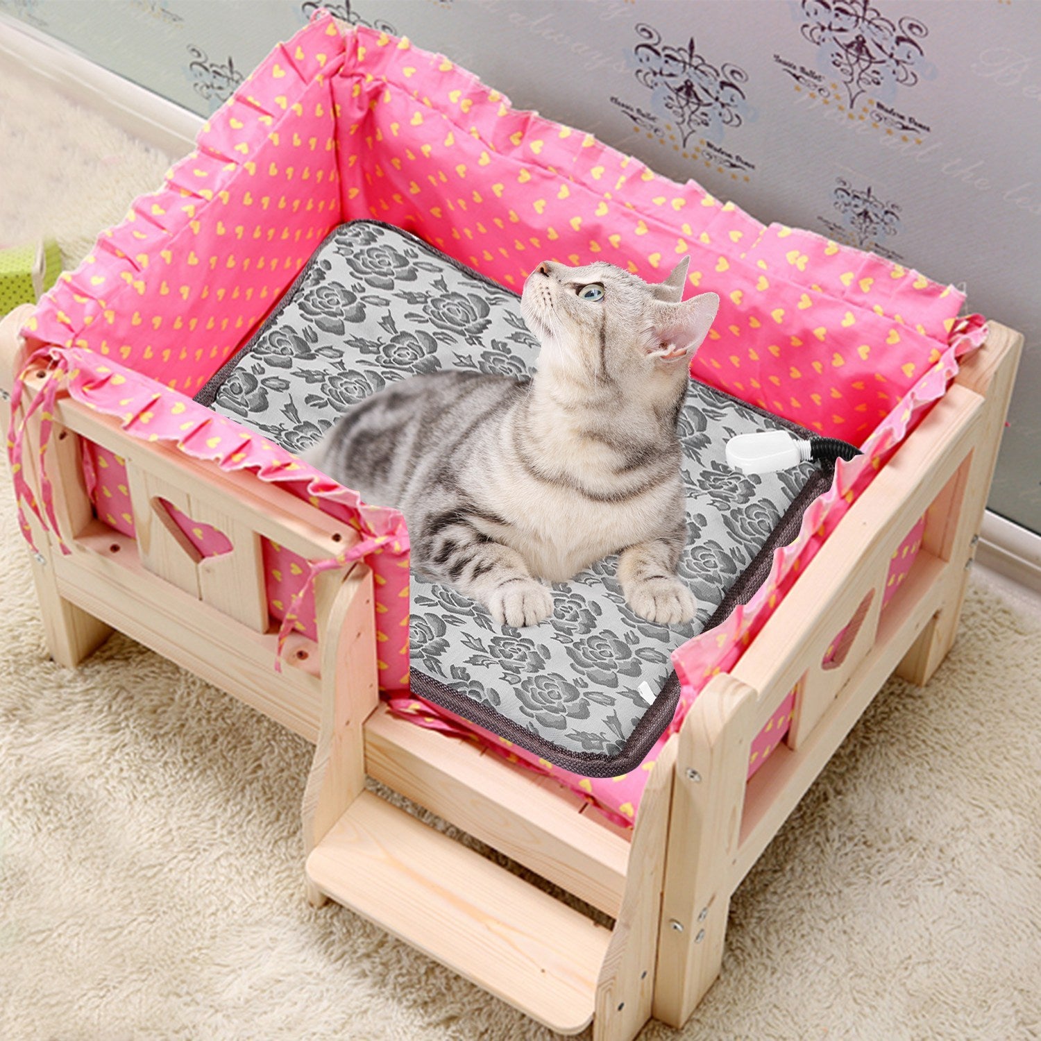 Plush Pet Heating Pad - Lavish Electric Warming Mat for Dogs and Cats - Woofcuties