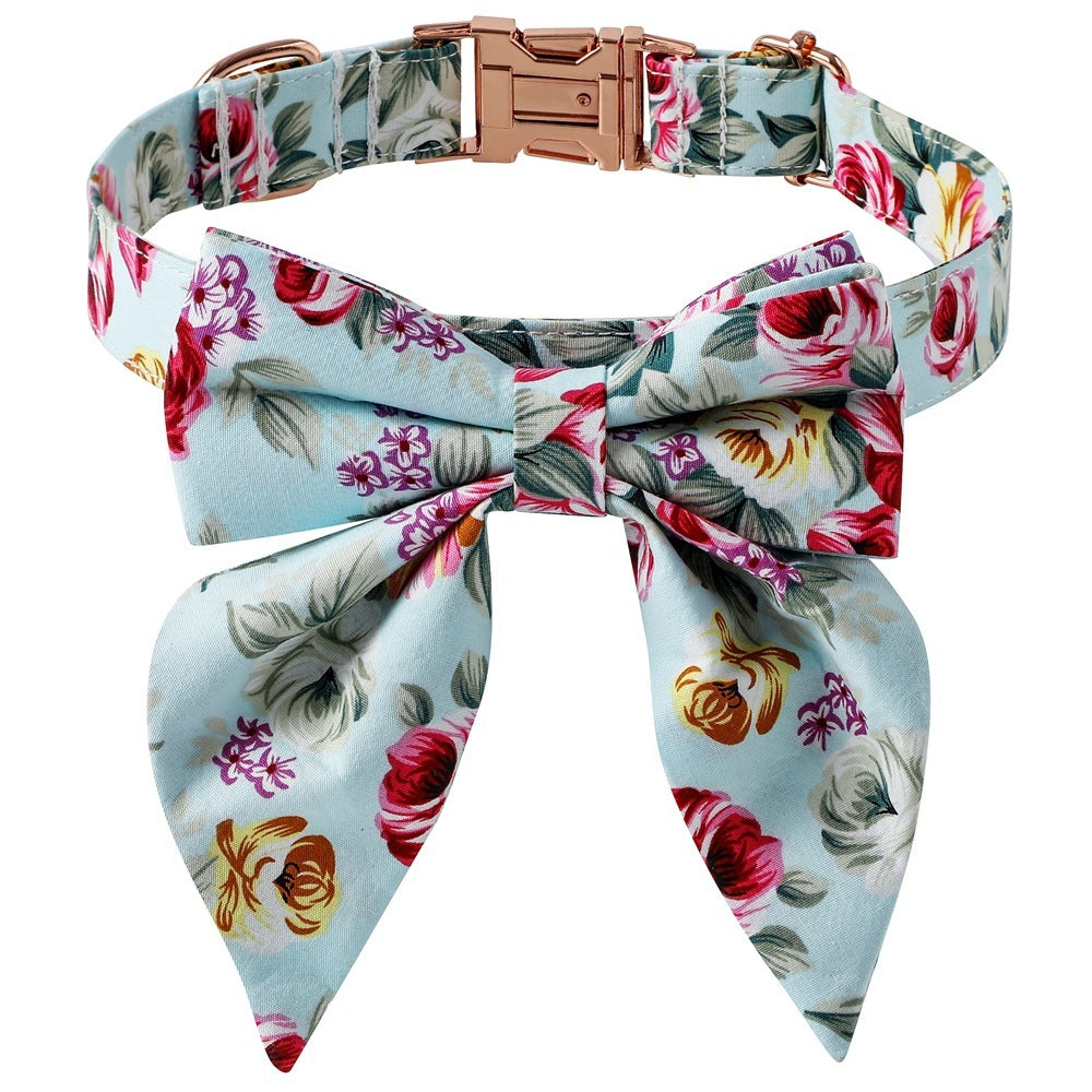 Elegant Cotton Rose Gold Buckle Dog Collar - Woofcuties