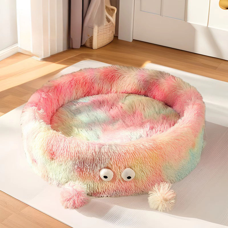 Cute Eye Monster Pet Bed - Premium Winter Warm Nest for Cats and Dogs - Woofcuties