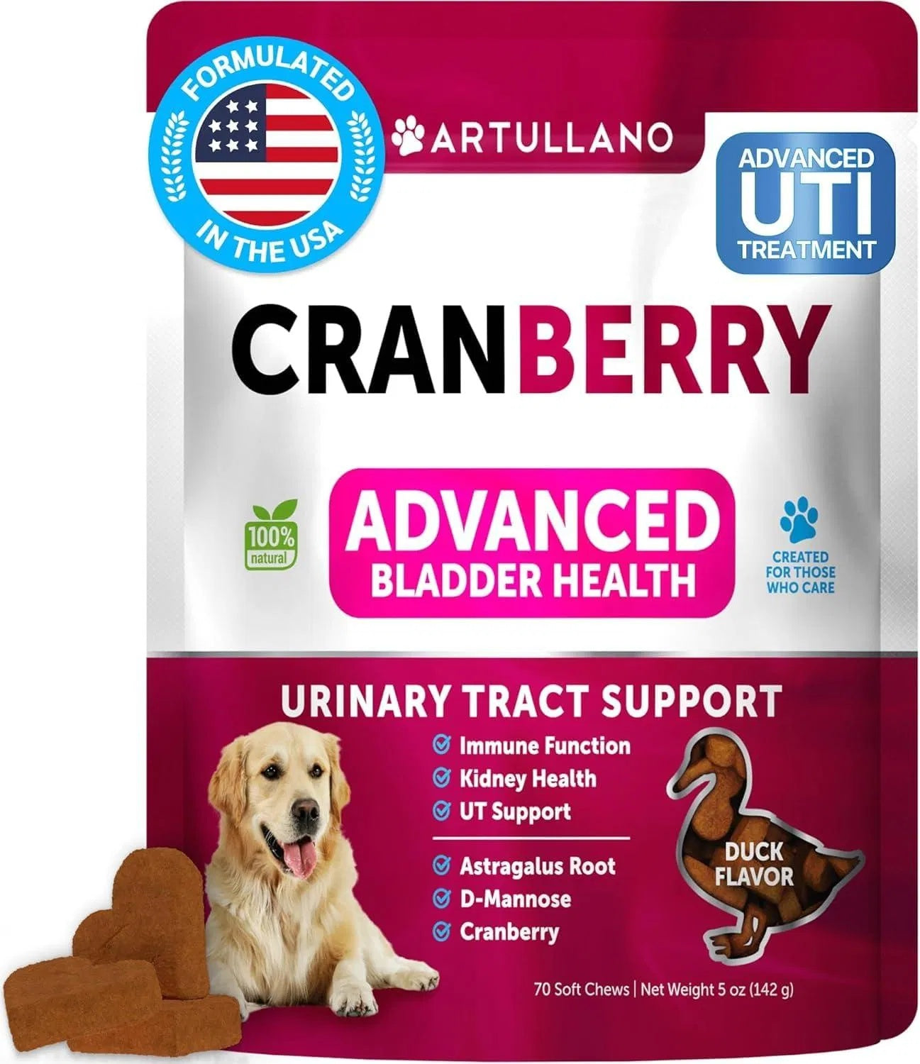 Cranberry UTI Relief Chews - Premium Bladder and Kidney Support for Dogs - Woofcuties